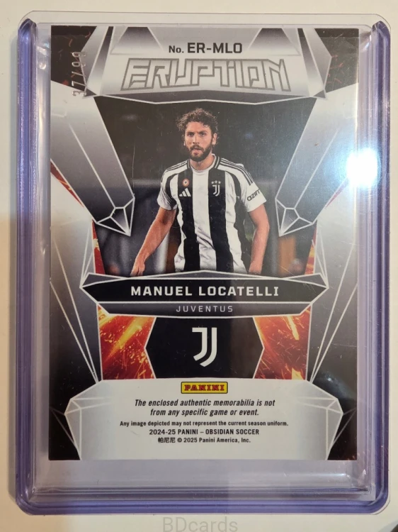 2024-25 Panini Obsidian Eruption Locatelli Juventus Patch Relic Orange /99