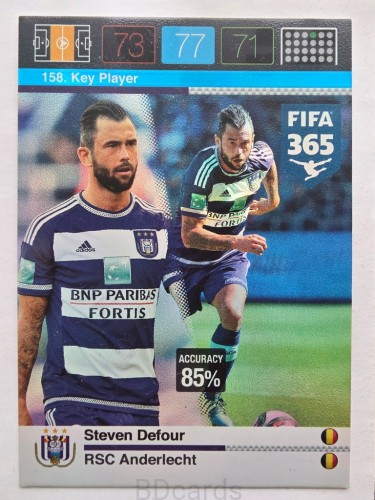 2015-16 Panini Fifa 365 Steven Defour RSC Anderlecht Key Player /MR19