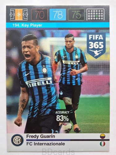 2015-16 Panini Fifa 365 Fredy Guarin Inter Key Player /MR17