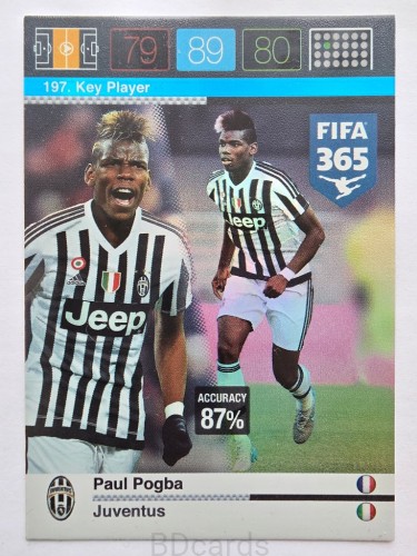 2015-16 Panini Fifa 365 Paul Pogba Juventus Key Player /MR17