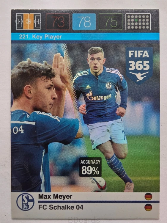 2015-16 Panini Fifa 365 Max Meyer Schalke 04 Key Player /MR5