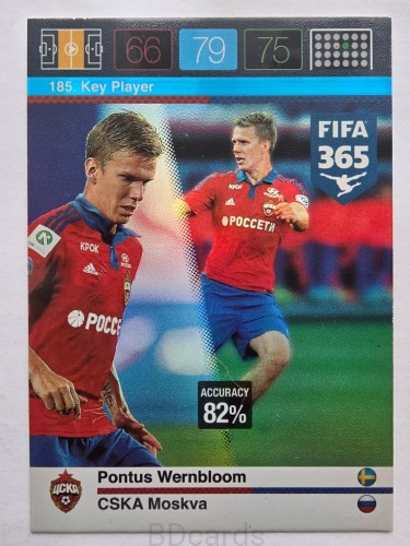 2015-16 Panini Fifa 365 Pontus Wernbloom CSKA Key Player /MR4