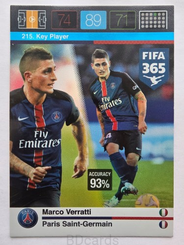 2015-16 Panini Fifa 365 Marco Verratti PSG Key Player /MR12