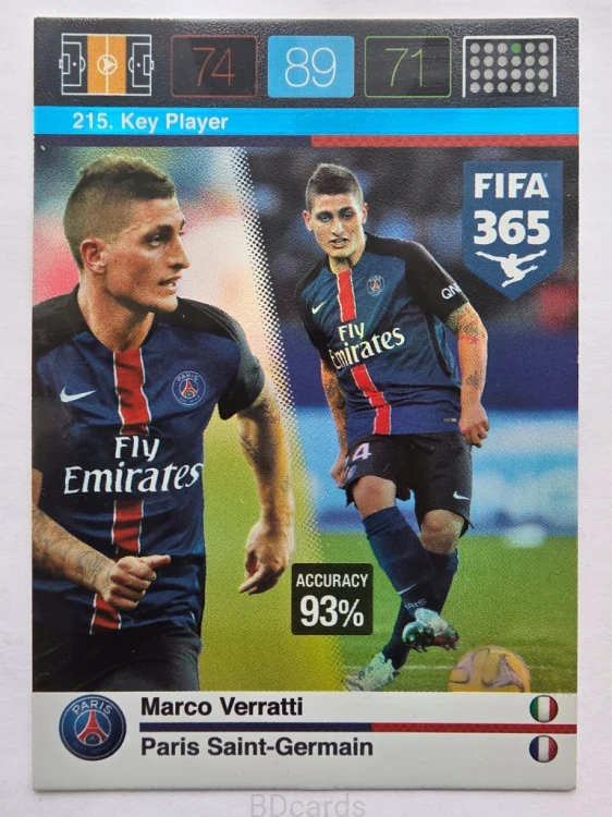 2015-16 Panini Fifa 365 Marco Verratti PSG Key Player /MR12