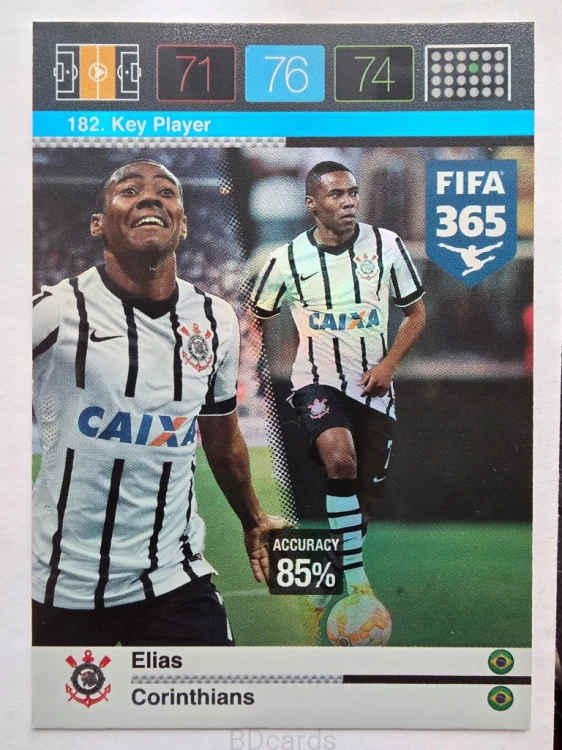 2015-16 Panini Fifa 365 Elias Corinthians Key Player /MR10