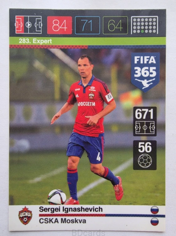 2015-16 Panini Fifa 365 Sergei Ignaschevich CSKA Moskva Expert /AU21