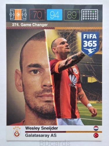 2015-16 Panini Fifa 365 Wesley Sneijder Galatasaray Game Changer /AU16