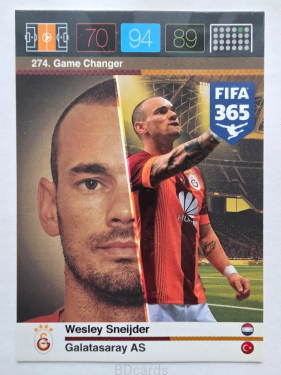 2015-16 Panini Fifa 365 Wesley Sneijder Galatasaray Game Changer /AU16