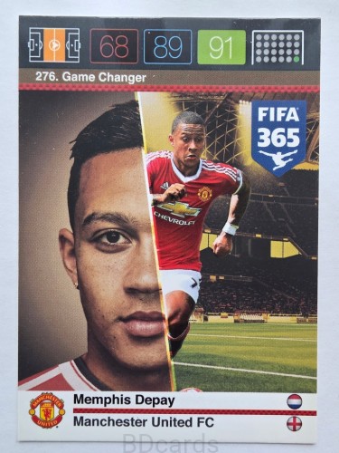 2015-16 Panini Fifa 365 Memphis Depay Manchester United Game Changer /AU15