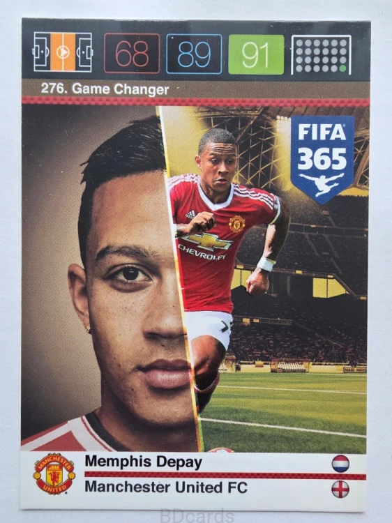 2015-16 Panini Fifa 365 Memphis Depay Manchester United Game Changer /AU15