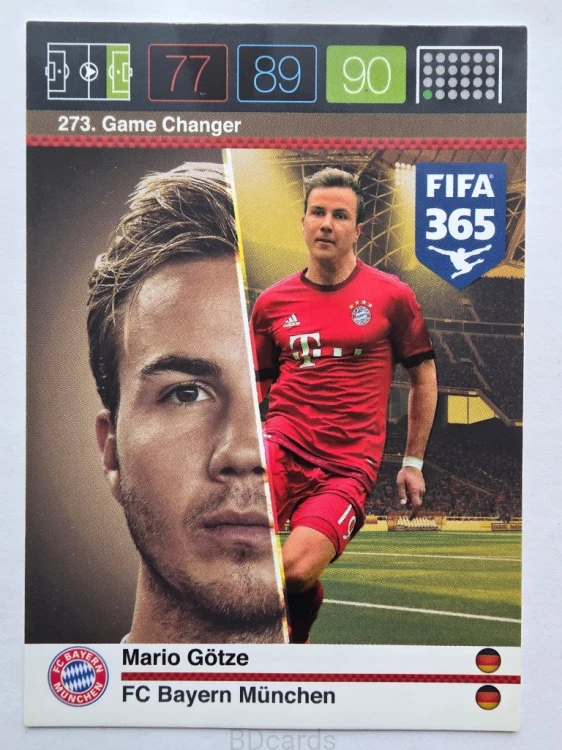 2015-16 Panini Fifa 365 Mario Gotze Bayern Monachium Game Changer /AU15
