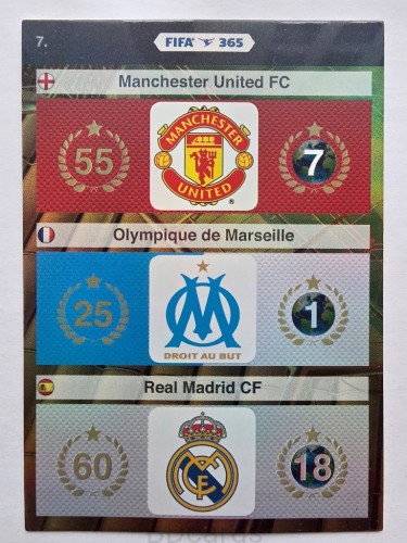 2015-16 Panini Fifa 365 Logo Manchester United Real Madryt /AU14