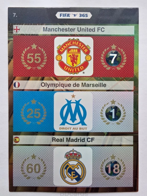 2015-16 Panini Fifa 365 Logo Manchester United Real Madryt /AU14