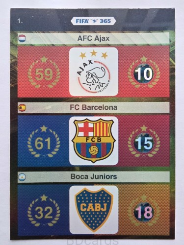 2015-16 Panini Fifa 365 Logo Barcelona Boca Ajax /AU13