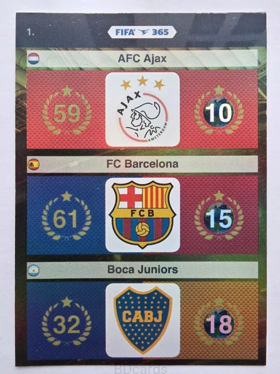 2015-16 Panini Fifa 365 Logo Barcelona Boca Ajax /AU13