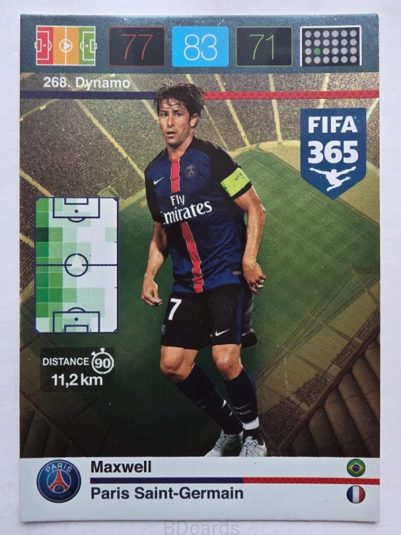 2015-16 Panini Fifa 365 Maxwell PSG Dynamo /AU10