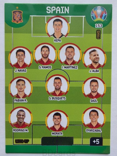 2020 Panini Euro Line-Up Hiszpania Nr 153 /O