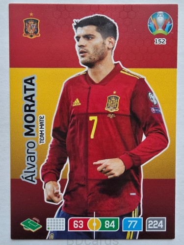 2020 Panini Euro Alvaro Morata Hiszpania Nr 152 /O