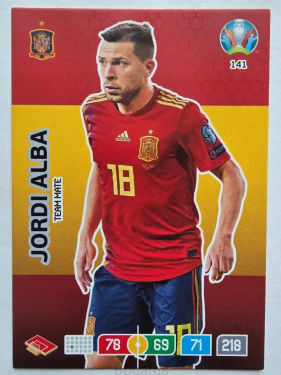 2020 Panini Euro Jordi Alba Hiszpania Nr 141 /O