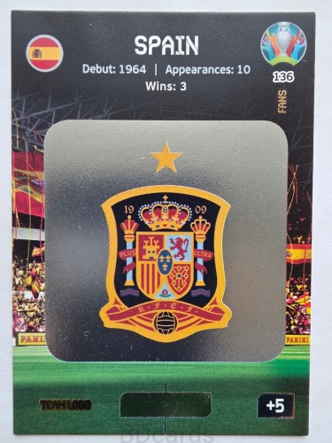 2020 Panini Euro Team Logo Hiszpania Nr 136 /O
