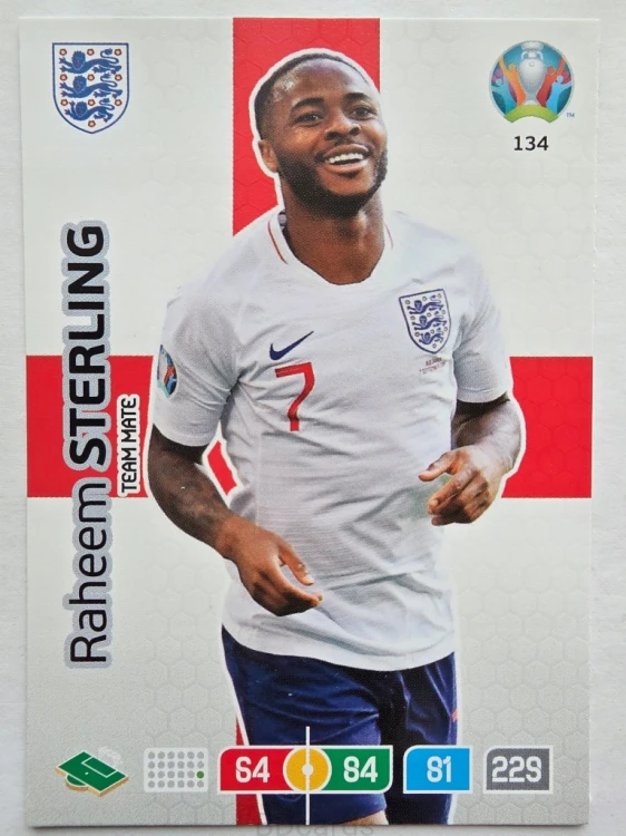 2020 Panini Euro Raheem Sterling Anglia Nr 134 /O