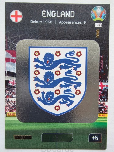 2020 Panini Euro Team Logo Anglia Nr 118 /O