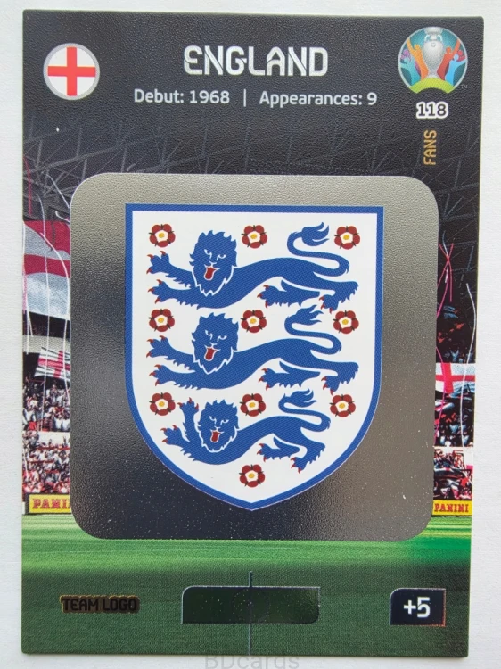 2020 Panini Euro Team Logo Anglia Nr 118 /O