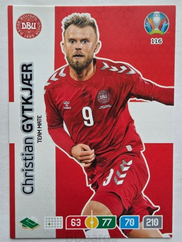 2020 Panini Euro Christian Gytkjaer Dania Nr 116 /O