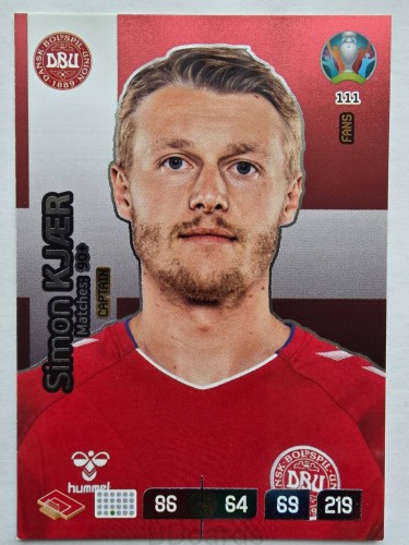 2020 Panini Euro Simon Kjaer Captain Dania Nr 111 /O