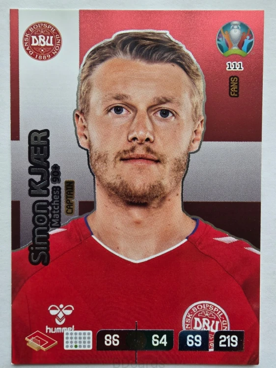 2020 Panini Euro Simon Kjaer Captain Dania Nr 111 /O