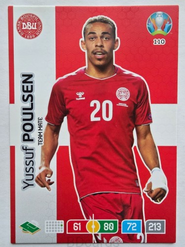 2020 Panini Euro Yussuf Poulsen Dania Nr 110 /O