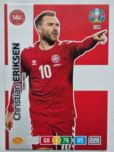 2020 Panini Euro Christian Eriksen Dania Nr 108 /O
