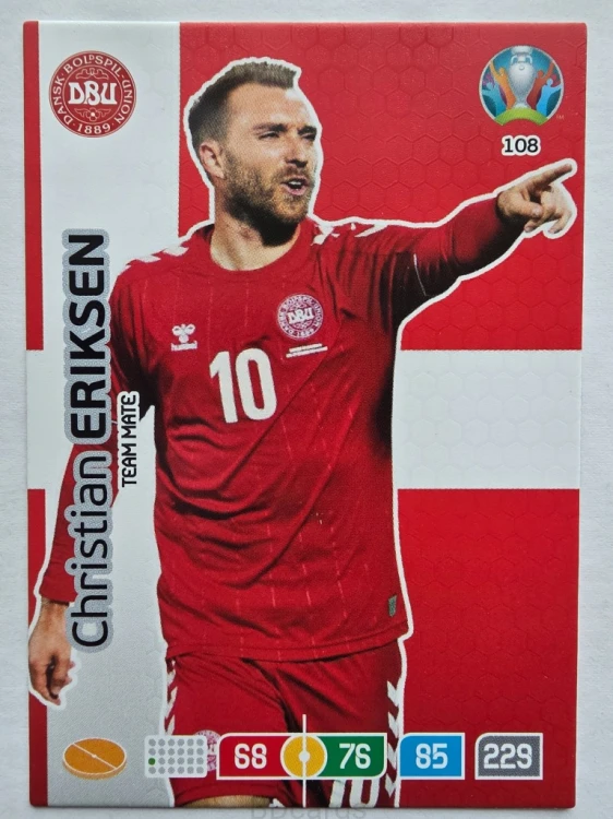 2020 Panini Euro Christian Eriksen Dania Nr 108 /O
