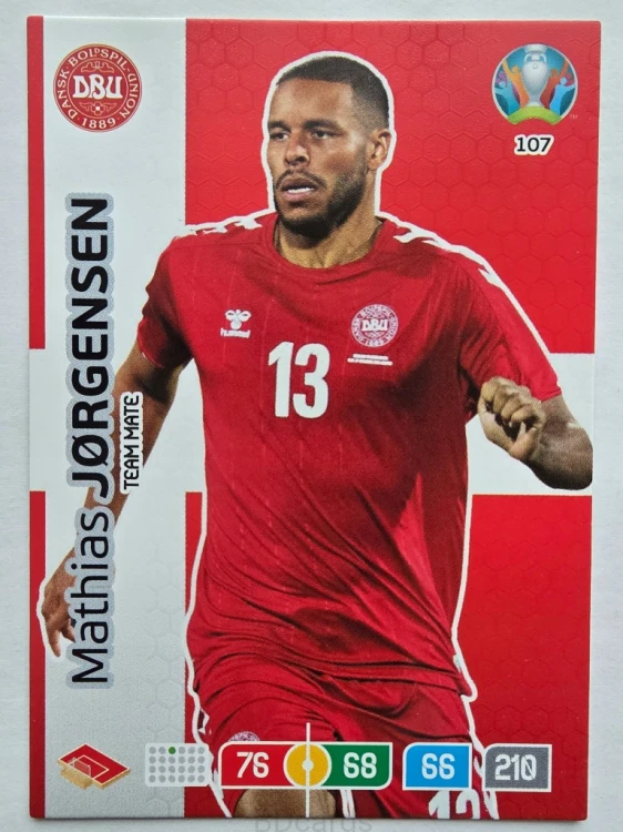 2020 Panini Euro Mathias Jorgensen Dania Nr 107 /O