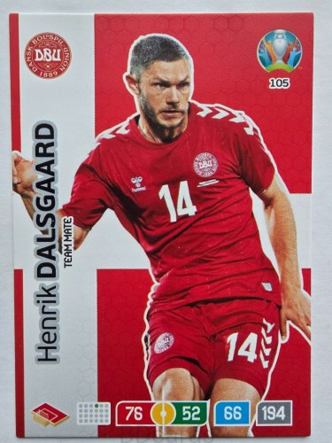 2020 Panini Euro Henrik Dalsgaard Dania Nr 105 /O
