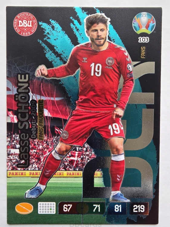 2020 Panini Euro Lasse Schone Fans Favourite Dania Nr 103 /O