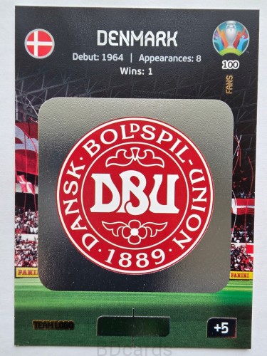 2020 Panini Euro Team Logo Dania Nr 100 /O