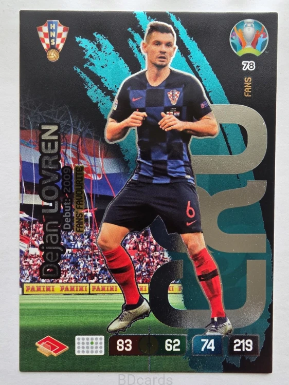 2020 Panini Euro Dejan Lovren Fans Chorwacja Nr 78 /O