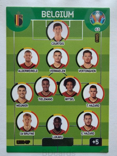 2020 Panini Euro Line-Up Belgia Nr 63 /O