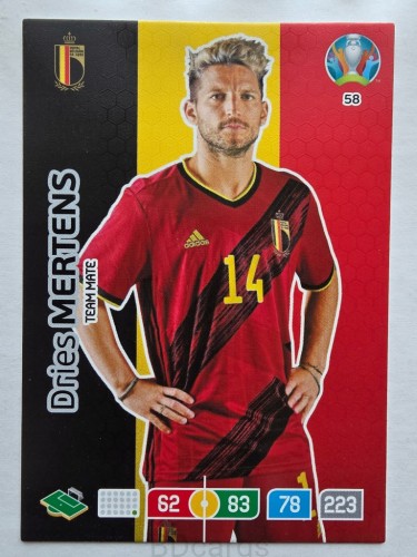 2020 Panini Euro Dries Mertens Belgia Nr 58 /O