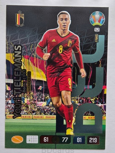 2020 Panini Euro Youri Tielemans Fans Belgia Nr 52 /O