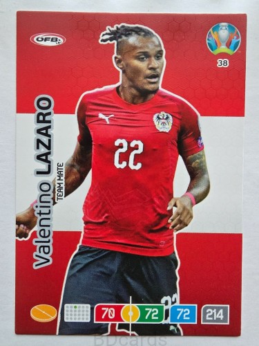 2020 Panini Euro Valentino Lazaro Austria Nr 38 /O
