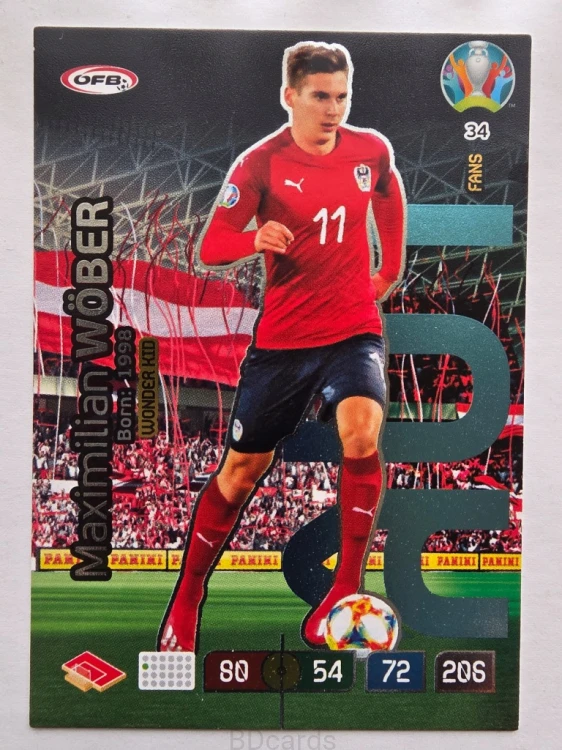 2020 Panini Euro Maximilian Wober Fans Austria Nr 34 /O