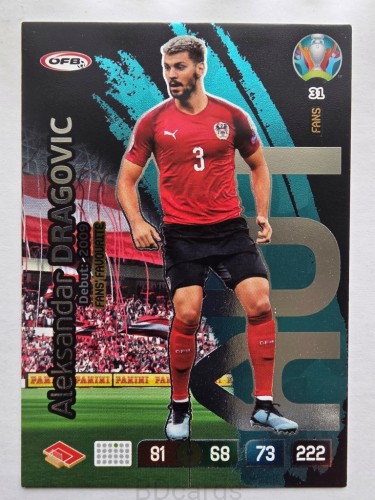 2020 Panini Euro Aleksandar Dragović Fans Austria Nr 31 /O