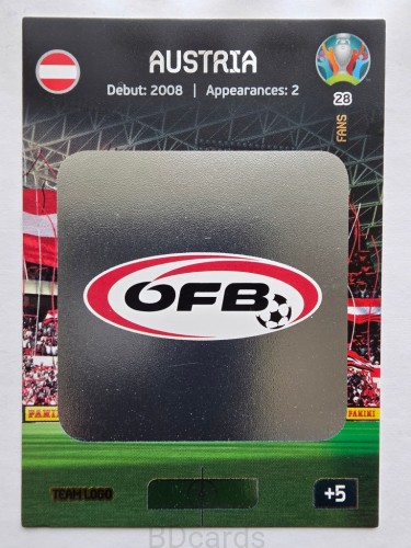 2020 Panini Euro Team Logo Austria Nr 28 /O