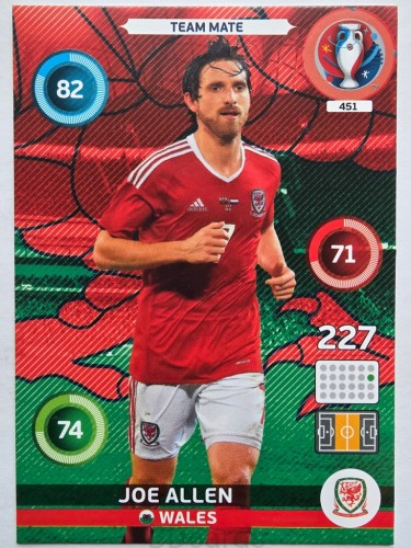 2016 Panini Euro Joe Allen Walia Nr 451 /O