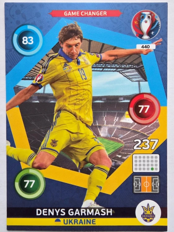 2016 Panini Euro Denys Garmash Game Changer Ukraina Nr 440 /O