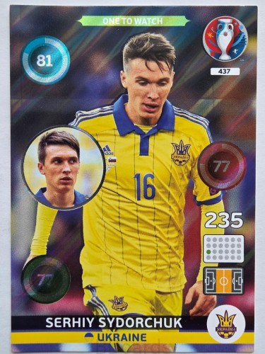 2016 Panini Euro Serhiy Sydorchuk One to Watch Ukraina Nr 437 /O