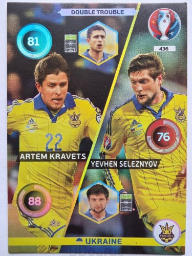 2016 Panini Euro Kravets Seleznyov Double Trouble Ukraina Nr 436 /O