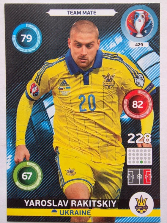 2016 Panini Euro Jaroslav Rakitskiy Ukraina Nr 429 /O